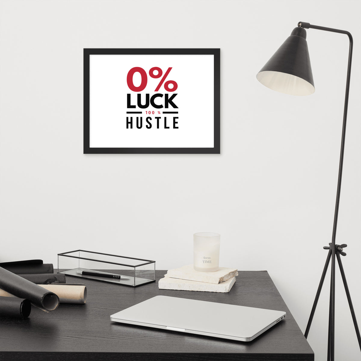 0% Luck 100% Hustle Poster