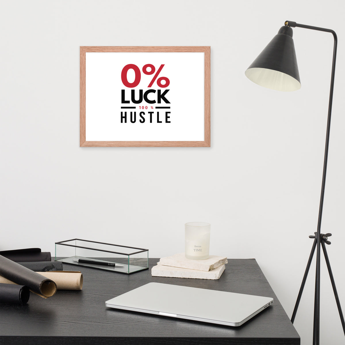 0% Luck 100% Hustle Poster